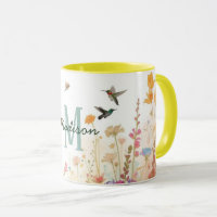 Farbige Wasserfarbe Florale Vögel Kolibri Harmonie
