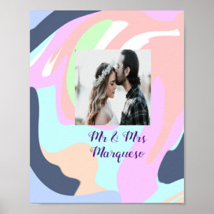 Farbige Wasserfarbe Fügen Sie Ihren Namen Bildtext Poster