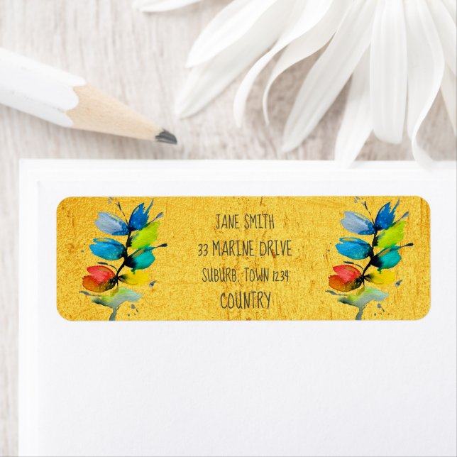 Farbige Wasserfarbe lose abstrakt blumenreich (Insitu)