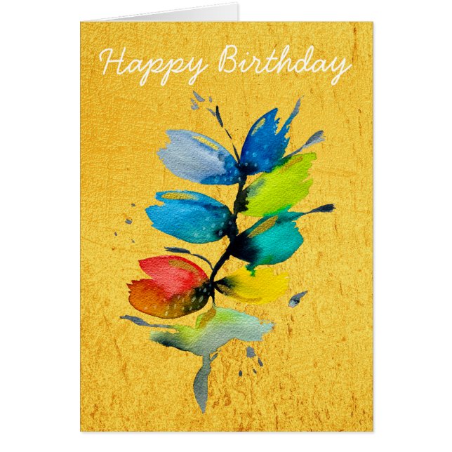 Farbige Wasserfarbe lose abstrakt blumenreich (Vorne)