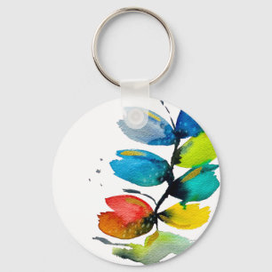 Farbige Wasserfarbe lose abstrakt blumenreich Schlüsselanhänger