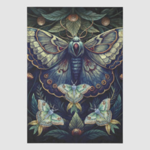 Farbige Wasserfarbe-Luna-Motten-Decoupage Seidenpapier