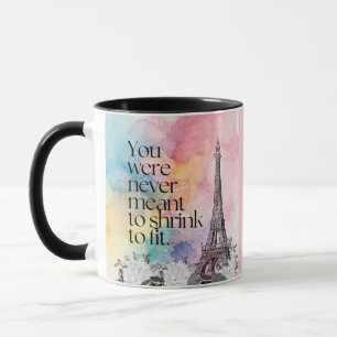 Farbige Wasserfarbe Paris Eiffelturm Zitat Kunst Tasse