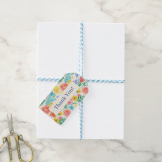 Farbige Wasserfarbe Pastell Floral Geschenkanhänger