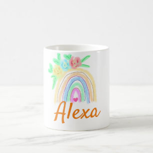 Farbige Wasserfarbe Regenbogen Boho Blumen fügen N Kaffeetasse