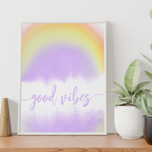 Farbige Wasserfarbe Regenbogen gute Schwingungen W Poster