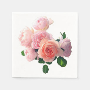 Farbige Wasserfarbe Rosa Rosen Vorlage Elegant Serviette