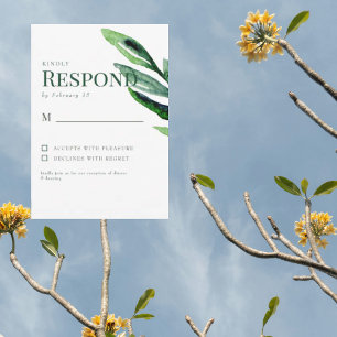 Farbige Wasserfarbe-Stiel-Hochzeit-RSVP RSVP Karte