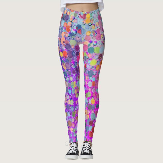 Farbige Wasserfarbe Yoga Leggings (Vorderseite)