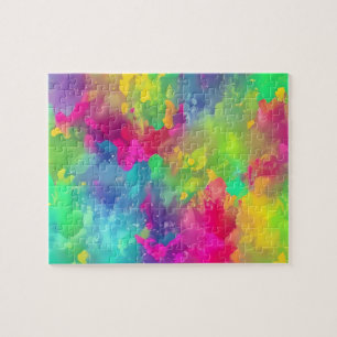 Farbige Wasserfarben-Abstrakt Puzzle