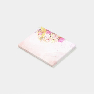 Farbige Wasserfarben-Blumen Botanische Hochzeit Post-it Klebezettel