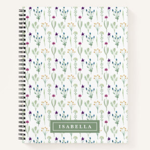Farbige Wasserfarben Botanisch Personalisiert Notizbuch