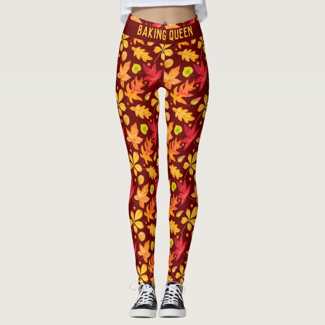 Farbige Wasserfarben Der Herbst lässt Personalisie Leggings (Vorderseite)