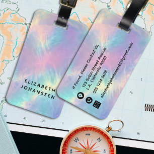 Farbige Wasserfarben Imitate Holografischer Opal S Gepäckanhänger