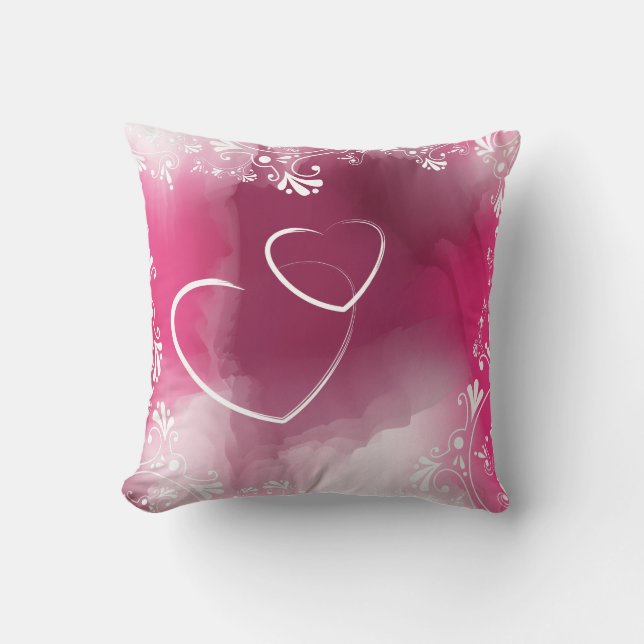 Farbige Wasserfarben in Pinks American MoJo Pillow Kissen (Vorderseite)