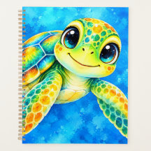 Farbige Wasserfarben-Meereschildkröte