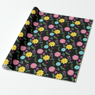 Farbige Wasserfarben-Mexikanische Fiesta-Blumen Geschenkpapier