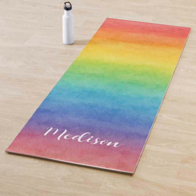 Farbige Wasserfarben-Regenbogen  Yogamatte (Beispiel)