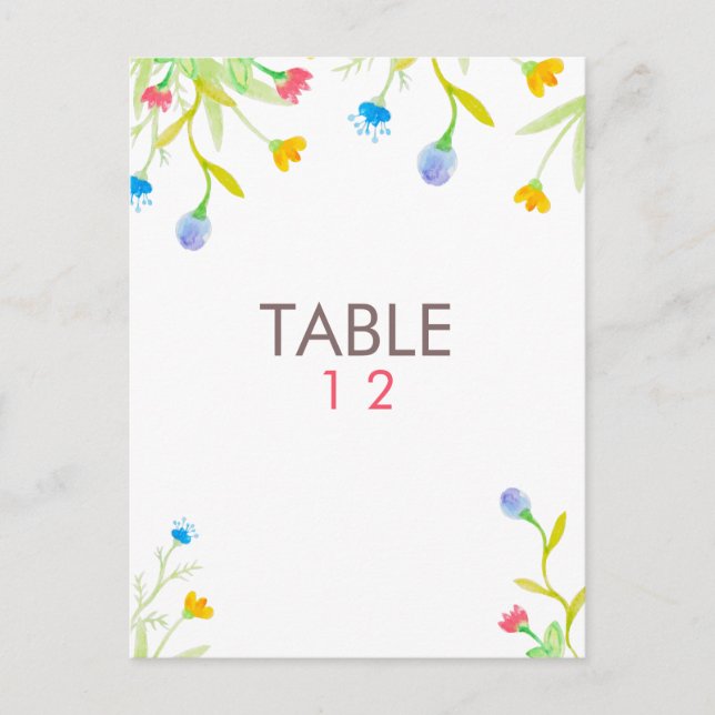 Farbige Wasserfarben Sommerliche Blume Postkarte (Vorderseite)