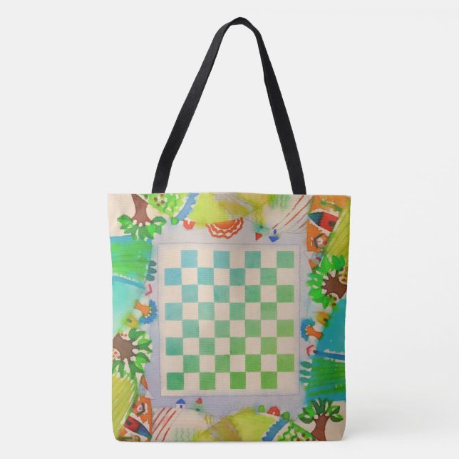 Farbige Wasserfarben-Spielbrett-Tasche (Vorderseite)