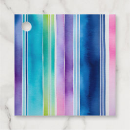 Farbige Wasserfarben Streifen - Geschenkartikel Geschenkanhänger