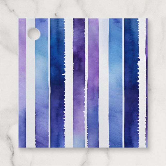 Farbige Wasserfarben Streifen - Geschenkartikel Geschenkanhänger (Vorderseite)