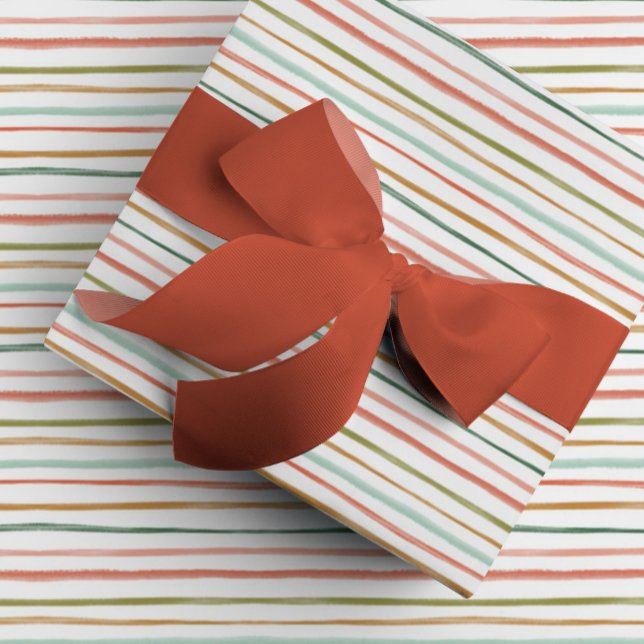 Farbige Wasserfarben Streifen Geschenkpapier (Colorful watercolor stripe Christmas holiday gift wrapping paper.)