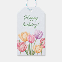 Farbige Wasserfarben-Tulpenblumen Alles Gute zum G