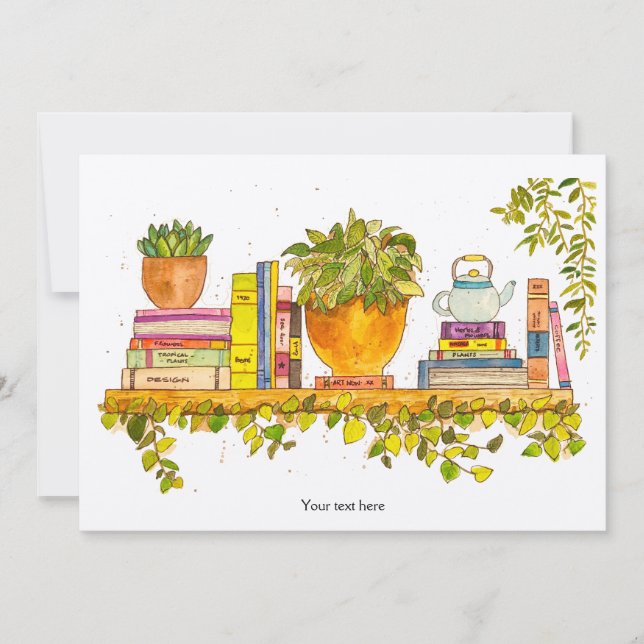 Farbige Wasserfarben, virtuelle Bibliothek Einladung (Vorderseite)