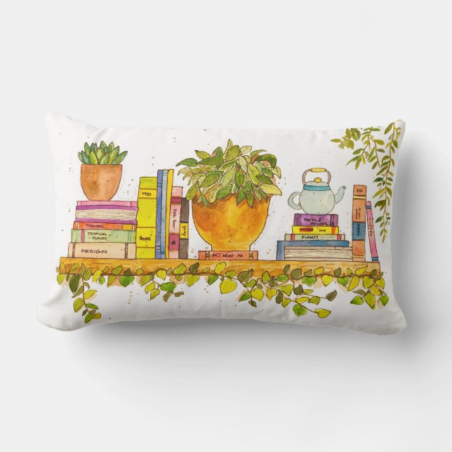 Farbige Wasserfarben, virtuelle Bibliothek Lendenkissen (Vorderseite)