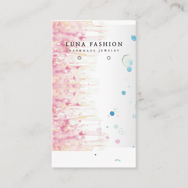 Farbige Wasserfarbenserie und Netzklace-Display Telefonnummerkarte (Vorderseite)