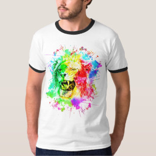 Farbige Wasserfarbenspalte - Löwe von Juda T-Shirt