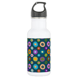 Farbige Wasserflasche funky boho weiß & dunkelblau
