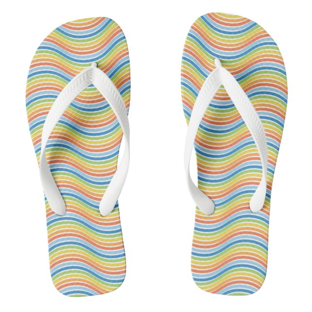 Farbige Wavy Lines Flip Flops (Fußbett)