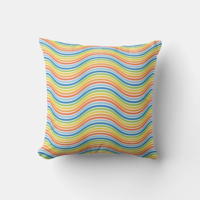 Farbige Wavy Lines Pillow Kissen (Vorderseite)