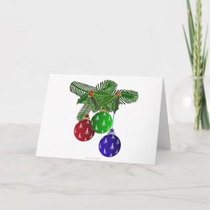 Farbige Weihnachtsbaum-Ornamente Feiertagskarte