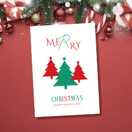Farbige Weihnachtsbäume Frohe Weihnachten Karte