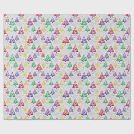 Farbige Weihnachtsbäume Xmas Geschenkpapier