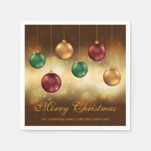 Farbige Weihnachtsbaumkugeln mit individuellem Tex Serviette