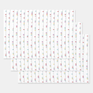 Farbige Weihnachtsbeleuchtung - Geschenkpapier Set