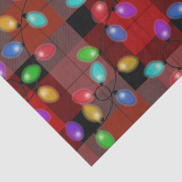 Farbige Weihnachtsbeleuchtung Kariert rot Seidenpapier