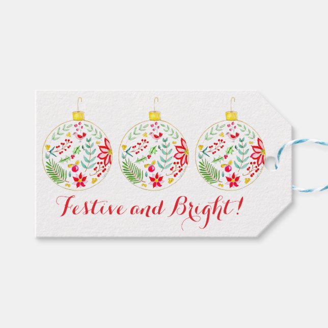 Farbige Weihnachtsdekoration Geschenkanhänger (Vorderseite (Horizontal))