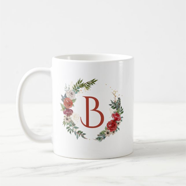 Farbige Weihnachtsfeiertage-Blume Kaffeetasse (Links)