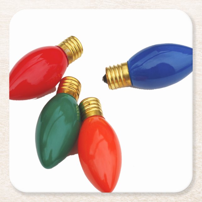 Farbige Weihnachtsleuchten Rechteckiger Pappuntersetzer (Vorderseite)