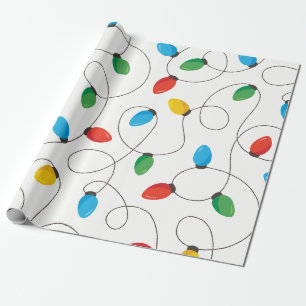 Farbige Weihnachtslichtketten Geschenkpapier