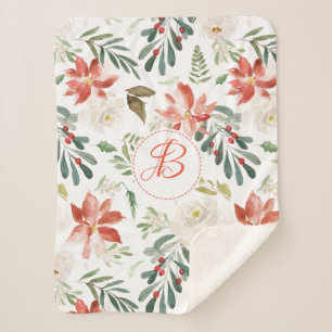 Farbige Weihnachtsmuster-Blume Sherpadecke