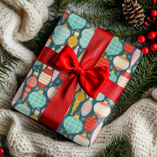 Farbige Weihnachtsornamente Troddel-Muster Geschenkpapier