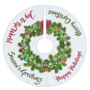 Farbige Weihnachtsschrettlichtnachricht Polyester Weihnachtsbaumdecke