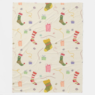 Farbige Weihnachtssymbole veränderbarer Hintergrun Fleecedecke