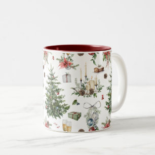 Farbige Weihnachtssymbole Zweifarbige Tasse